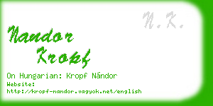nandor kropf business card