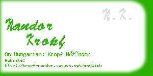 nandor kropf business card